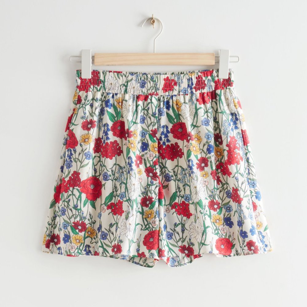 relaxed floral print shorts